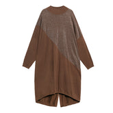 Women Long Sleeve Stitching Round Neck Dress