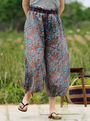 Loose National Style Ramie Cotton Pants