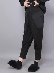 Empire Black Large Pocket Casual Harem Pants