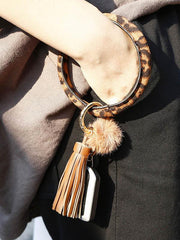 Leopard Tassel Hairball Keychain Decorations