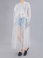 Fake Two-Piece Mesh Bat Sleeve Fairy Maxi Dress