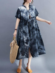 Original Tie-Dyed Elasticity Waist Dress