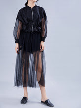 Fake Two-Piece Mesh Bat Sleeve Fairy Maxi Dress