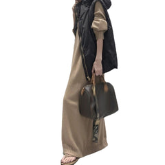 Temperament Loose High Neck Knitted Sweater Dress