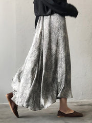 High Waist Leopard Print A-Line Skirt