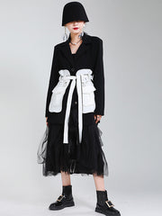 Women Retro Contrast Color Waist Coat