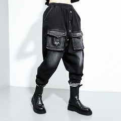 Loose Pocket Split-Joint Harem Pants