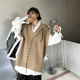 Ladies Loose Lazy Vest V Neck Sweater Top