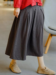 Vintage Empire Ruffled Solid A-Line Skirt