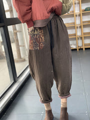 Retro Patchwork Loose Harem Pants