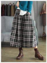Vintage Plaid Loose Skirt