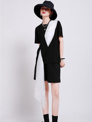 Original Irregularity Split-Joint T-Shirts Tops