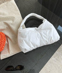 Pleated Stitching Solid Color Shoulder Bag