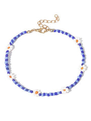 Boho Chic Rainbow Flower Beaded Anklets