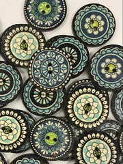 Plain Color Pattern Wooden Round Button