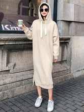 Loose Split-side Hoodie Long Dress