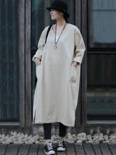 Casual Linen Cotton Manual strike Long Robe