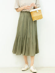 Chiffon Solid Color Ruffled Skirts