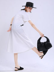 Original Solid Pleats High-Capacity Handbag