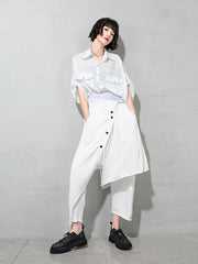 Irregular Solid Color Personalized Loose Casual Pants