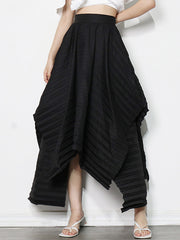 Stylish Pleated Pure Color Irregular Empire Waisted Skirts