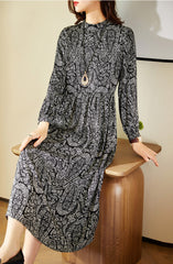 Chiffon Floral Loose Midi Dress