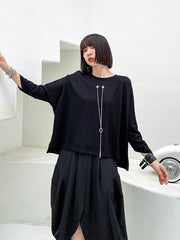 Round Neck Solid Color T-Shirt Tops