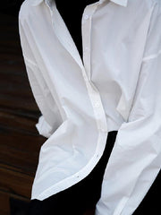 Solid Color Loose Casual Lapel Shirt