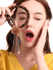 Leopard Tassel Hairball Keychain Decorations