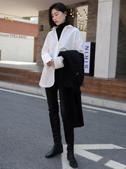 Solid Color Loose Casual Lapel Shirt