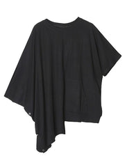 Solid Color Cropped Loose T-Shirt