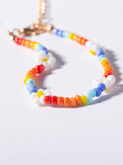 Boho Chic Rainbow Flower Beaded Bracelet
