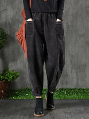 Loose Casual Elastic Waist Harem Pants