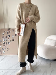 Simple Split Solid Color Dress