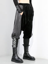 Women Elastic Waist Stitching Casual Pants