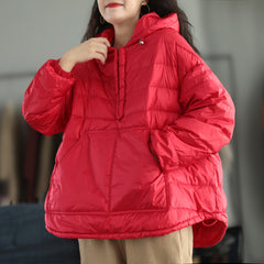 Women Loose Pullover Hooded Coat