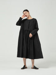 Loose Irregular Floral Printed Long Sleeve Maxi Dress