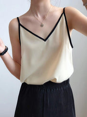 Chiffon Backless V-Neck Vest