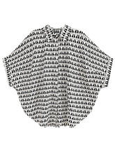 Urban Cat Stamped Batwing Sleeves Blouse&Wide Leg Pants Two Pieces Set