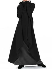High Neck Solid Cropped Maxi Dress