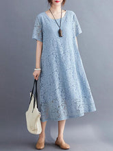 Fashion Embroidered Hollow Solid Dress