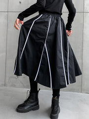 Striped Irregular Casual High Waist Skirt