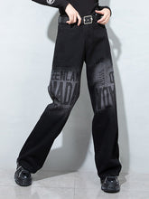 Casual Letter Straight-Leg Jeans