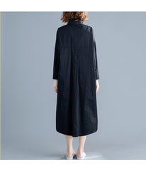 Irregular Contrast Color Shirt With Large Pockets