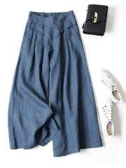 Loose Wide Leg High Waisted Solid Pants