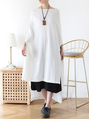 Loose Batwings Sleeves Irregular Long Shirt