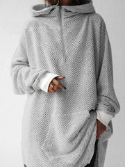Half Zipper Plush Loose Sweatshirt