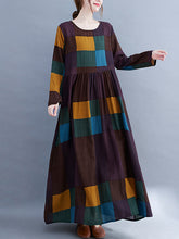 Literary Plus Size Printed Long Sleeve Maxi Dress