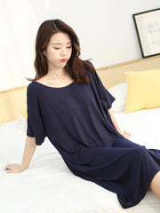Casual Black Hollow-Out Comfortable Modal Pajamas