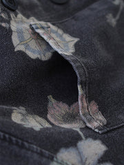 Vintage Print Bat Long Sleeve Loose Button Casual Jacket